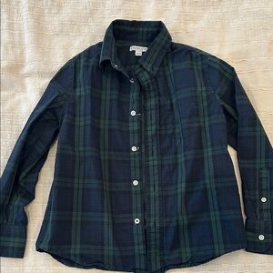 Crewcuts Dark Blue and Green Checkered Button-Down Shirt